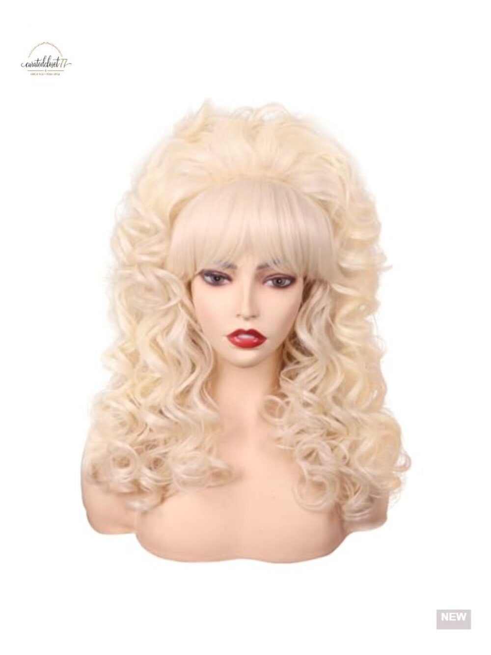 Long Curly Wig with Bangs Synthetic Hair Costume Cosplay Halloween